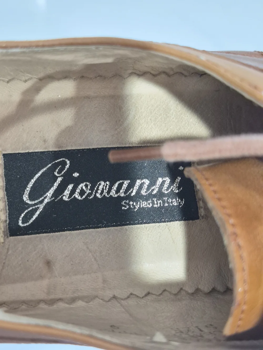 Giovanni Men's Two-Tone Brown Leather Lace-Up Dress Shoes Size 9